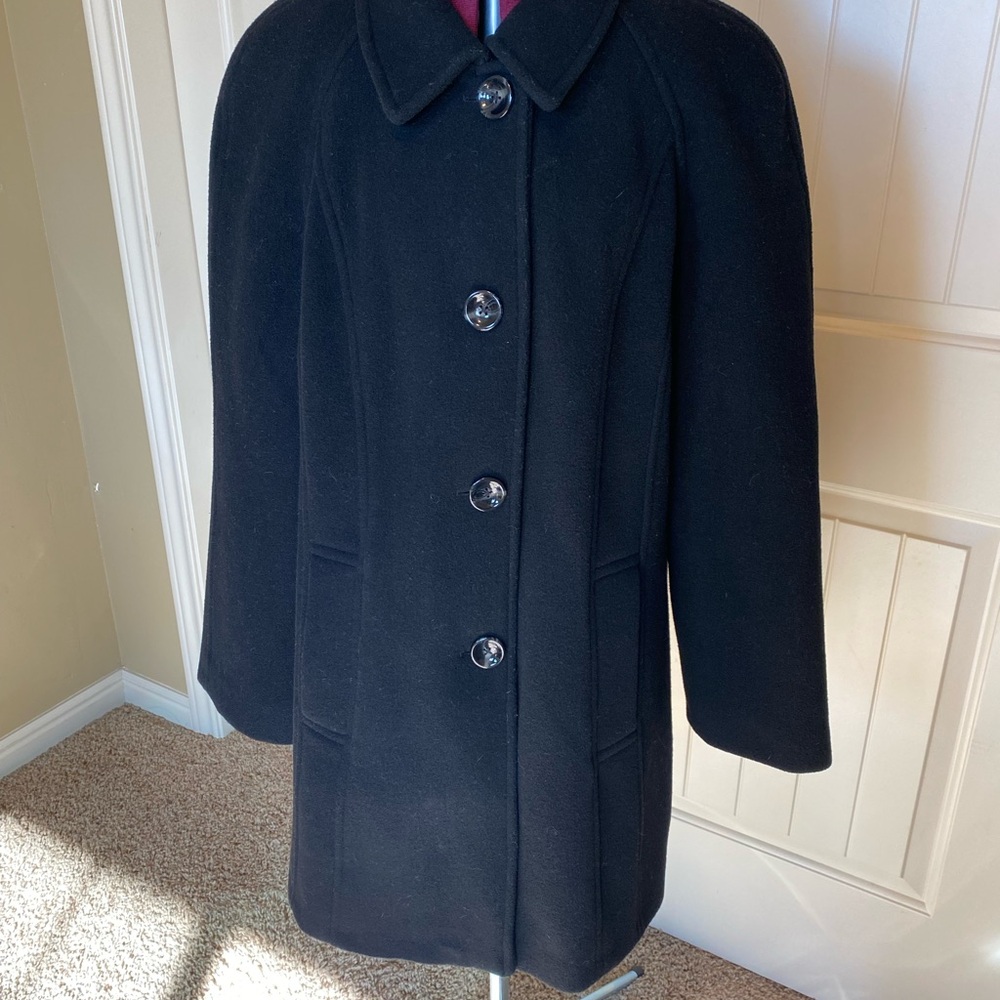 Classic Black Wool Look Coat